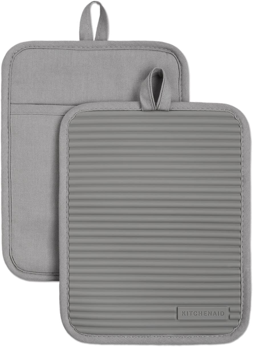 Ribbed Soft Silicone Pot Holder Set, Pot Holders, Oven Mitts, Silicone Pot Holders -2 Pcs Ribbed Soft Silicone Pot Holder Set, Pot Holders, Oven Mitts, Silicone Pot Holders -2 Pcs